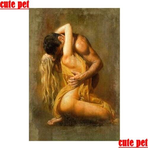 New Full Diamond Diamond Embroidery Mosaic DIY Naked Sexy Couple Painting Cross Stitch Home Decoration Valentine Day Gift puzzle