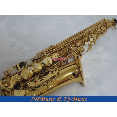 NEW Gold Lacquer Eb Alto Saxophone High F# With Case