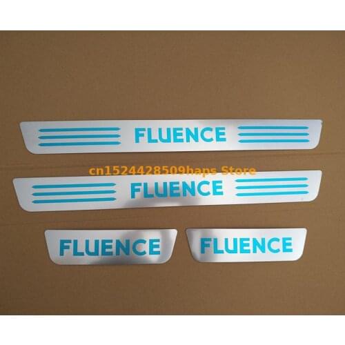 Car Styling For 2011 -2018 Renault Fluence Side Door Sill Protector Threshold Scuff Plate Welcome Pedals Covers Trims