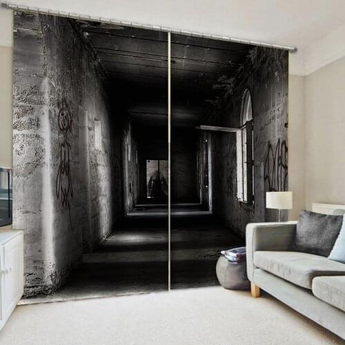 Photo grey Three-dimensional space curtains 3D Blackout Curtains Living Room Bedroom Hotel Window curtains