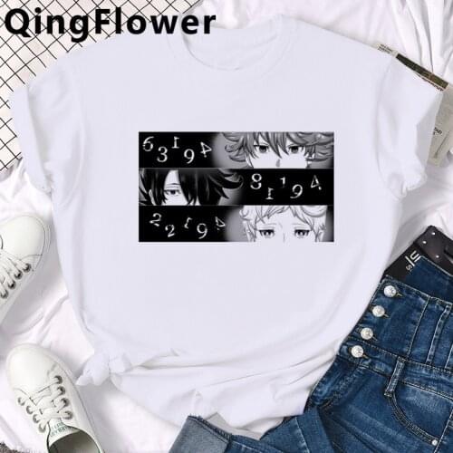 Anime the Promised Neverland summer top male couple clothes japanese harajuku kawaii streetwear tshirt harajuku kawaii