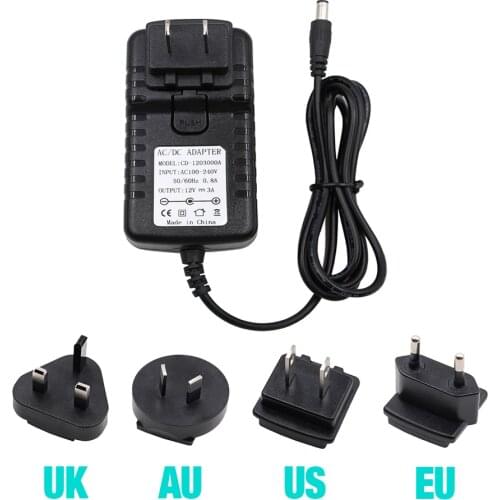 Bitfunx 12V Power Supply AC 110V 220V to DC 12 Volts 3A Output US EU UK AU Plug Best Quality