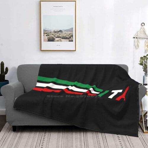 Ita Green White Red Racing Stripes For Home Sofa Bed Camping Car Plane Travel Portable Blanket Italy Italian Car Auto Motor
