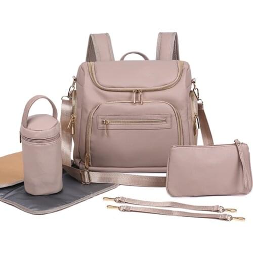 PU Leather Diaper Bag BackPack Large Capacity Mummy Maternity Nappy Bags Baby Stroller Storage Bag Waterproof Nursing Bag