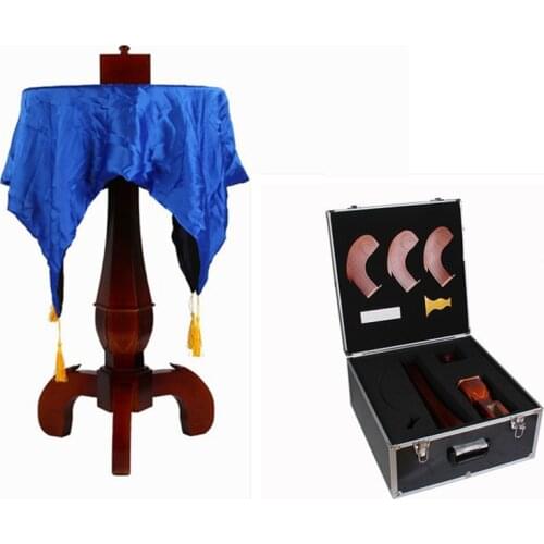 Round Carved Floating Table (Anti Gravity Box + Vase + Candlestick) Stage Magic Trick Magician Illusion Gimmick Flying Magia Fun