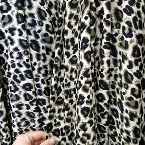 Leopard 2 Tone Dress Chiffon Fabric Crepe Fabric Summer Fashion Material Breathable Cosplay DIY Craft 1 yard