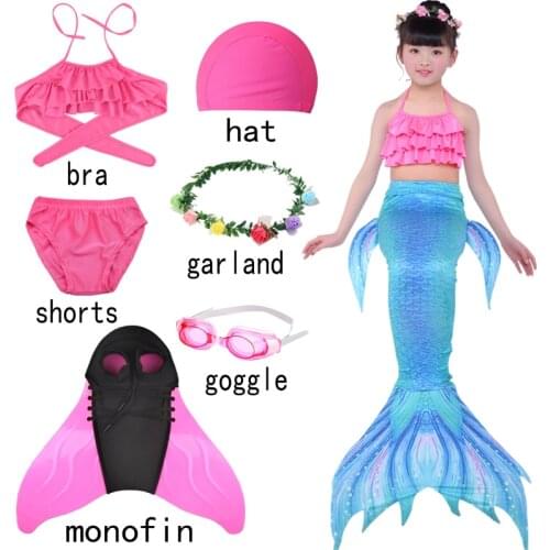 Summer Mermaid Tail Swimsuit Kids Girls Holiday Dress Costume Birthday Party Bathing Swimming Dress