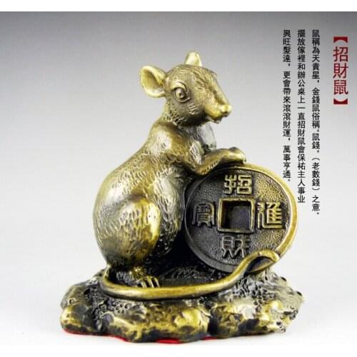 Home Creative copper as Gift Zodiac mouse ornaments crafts twelve decorations