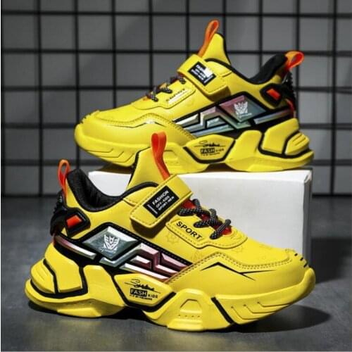 Fashion Kids Sport Shoes Boys Chunky Sneakers Lightweight Children Casual Running Shoes Pu Leather Tenis Sneakers for Girls 2021