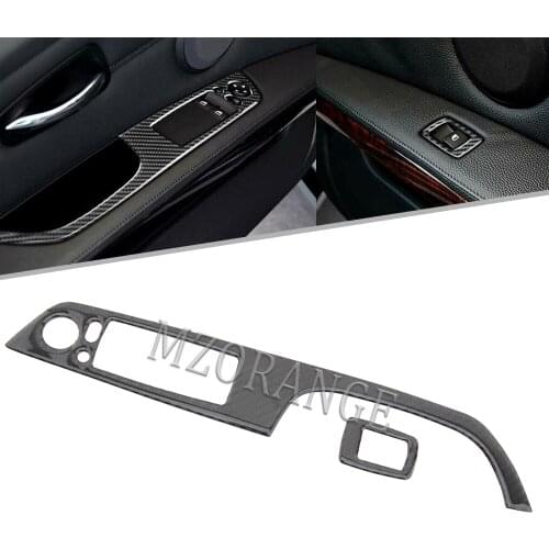 Soft Carbon Fiber Door Window Lift Switch Cover Trim For BMW 3 Series E92 Coupe Protection Decorative Stickers Auto Accessories