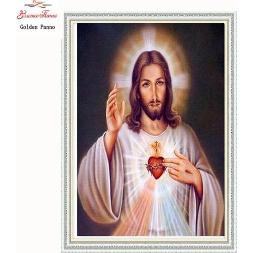 Golden Panno Needlework DIY DMC Cross stitch Sets For Embroidery kits Precise unprinted religion Patterns Counted Cross-stitch07