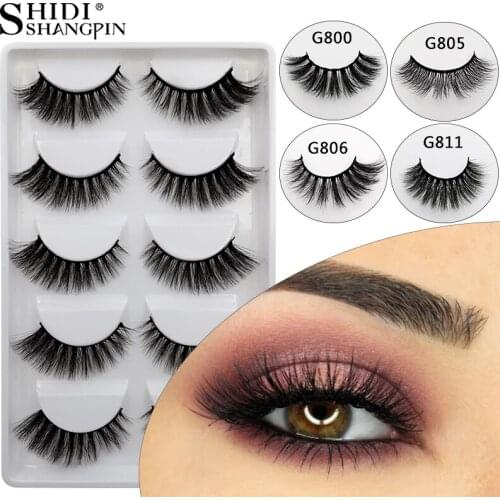 SHIDISHANGPIN 5 Pairs False Eyelashes Natural 3D Mink Lashes Long Mink Eyelashes Makeup Fluffy Faux Cils Maquiagem False Lashes