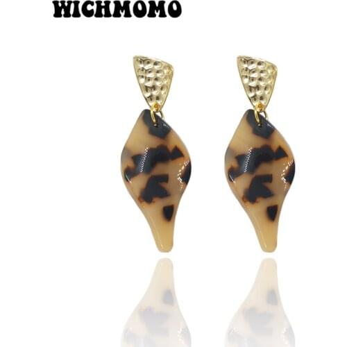 New Fashion 56*20mm 1 Pair High Quality Acetic Acid Resin Acrylic Irregular Spiral Smooth Earring for DIY Earring Accessories