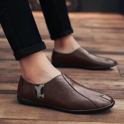 Mazefeng Brand Casual Men Genuine Leather Shoes Summer Breathable Mens Loafers Leather Shoes Sapato Masculino Zapatos Hombre 44