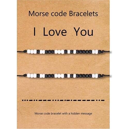 Couple Bracelets for Boyfriend Girlfriend Gifts Long Distance Relationships Matching Bracelet for Him Her Morse Code I Love You