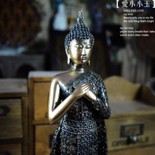 Southeast Asian Thailand Buddha Figurine Resin Gayech Heart Buddha Ornaments