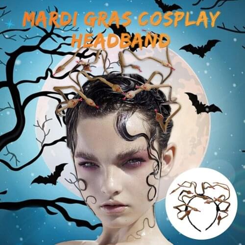 Halloween Snake Shape Headband Fashion Party Cosplay Stage Costume Supplies Hairband for Carnival Mardi Gras