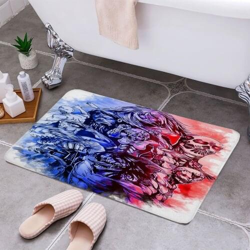 Attack on Titan Anti-slip Doormat Vacuuming Water Absorbing Kitchen Bedroon Bath Floor Mats Home Entrance Home Decora