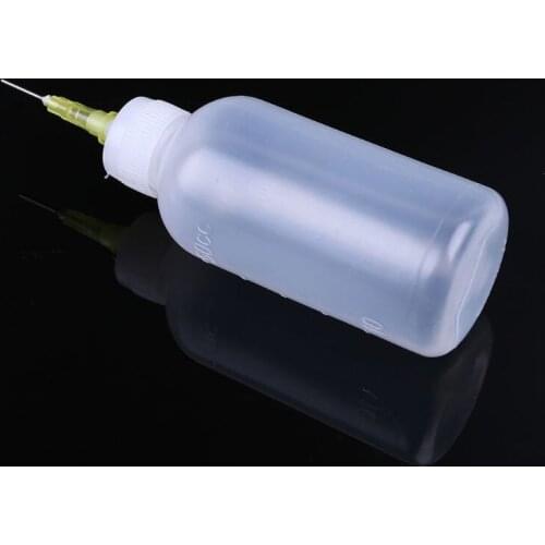 1pc 50ml Clear Liquid Bottle For Rosin Solder Flux Paste With 1 Needle New