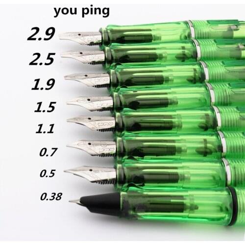 Luxury High quality 391 Transparent green calligraphy Fountain Pen office Student Stationery supplies ink pens