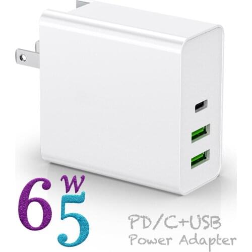 65W USB Type C PD Fast Wall Charger Laptop Adapte For iPhone/Samsung/Xiaomi Travel PD charger Mobile Phone Accessories