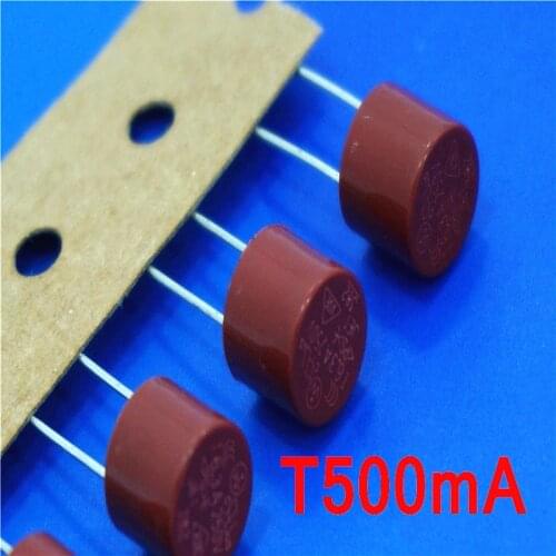 1000 pcs/lot) T500mA 250V TR5 Slow Blow Subminiature Fuse, UL VDE RoHS Approved, 500mA, 0.5 Amp