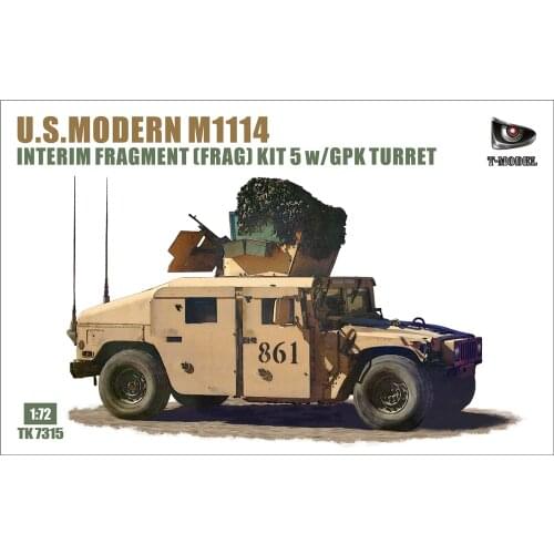 T-MODEL TK7315 1/72 U.S. Modern M1114 Interim Fragment (Frag) Kit 5 w/GPK Turret
