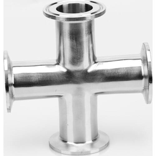 51mm Pipe OD x 2" Tri Clamp Cross 4 Ways Sanitary SS304 Stainless Steel Fitting Homebrew Beer Wine