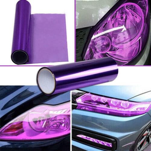 Universal Purple 12*60 Inch Smoke Waterproof Car Headlight Taillight Fog Light Tint Film Vinyl Car Styling Protect Accessories