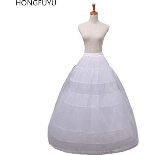 HONGFUYU High Quality White 3 Hoops Petticoat Crinoline Slip Underskirt For Wedding Dress Bridal Gown Accessories In Stock 2020