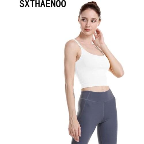 Summer Women Sling Camis Solid Sports Bra Gym Fitness Tank Tops Strappy Elastic Tube Tops Bra Female Bandeau Strapless Crop Tops