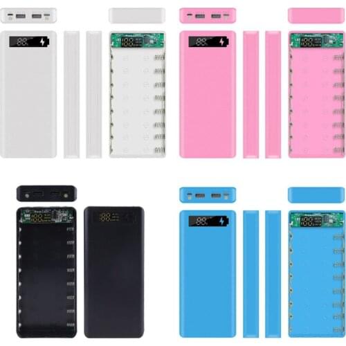 LCD Display DIY 8x18650 Battery Case Power Bank Shell Portable External Box without Battery Powerbank Protector