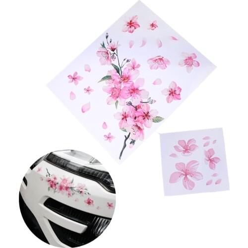 1PC Cherry Blossom Floral Car Stickers Love Pink Auto Vinyl Deca Bumperl Window Ipad for Women Car Tuning Styling Accessories