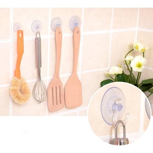 10PCS Strong Transparent Suction Cup Sucker Wall Hooks Hanger Kitchen Bathroom Suction Cup Suckers Accessorie