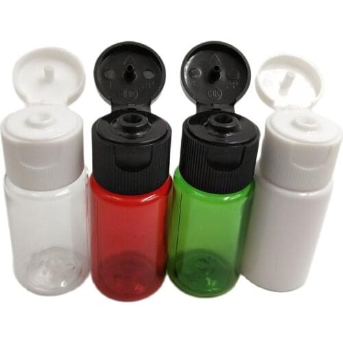 18pcs/lot 10ml Plastic Flip Top Cap For Cosmetic Container Empty Multicolor Plastic Shampoo Mini Refillable Squeeze Bottles