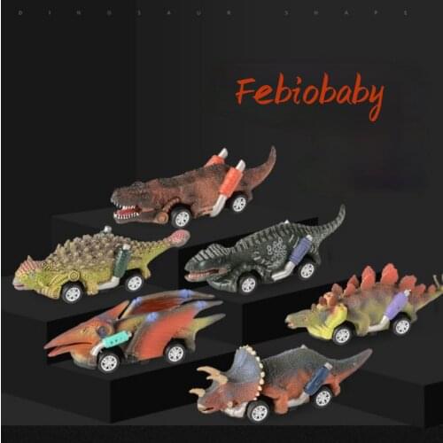 2021 Six Suit Dinosaur Inertial Regression Model Childrens Toy Car New Strange Mini Tyrannosaurus Rex Toys