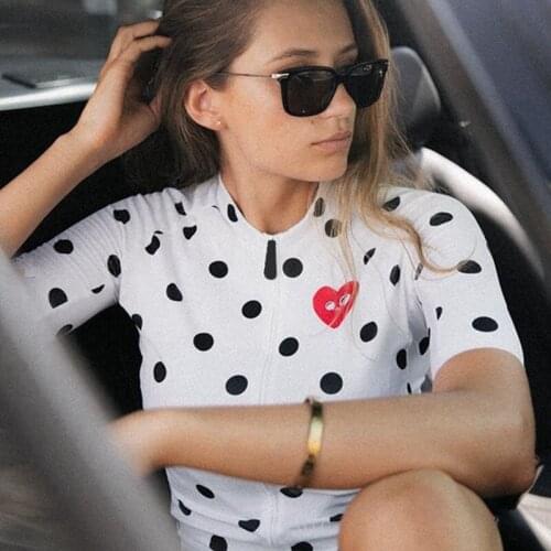 2022 Limited Edition Lover Black dot white Cycling jersey suit Women Summer short sleeved MTB Couple wear Camisa de ciclismo