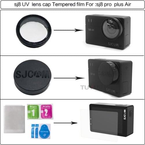 For Original SJCAM SJ8 Accessories Lens Cap/Lens Cover/Glass UV Filter/Screen protector Film for SJ8 Pro/Plus/Air Action Camera