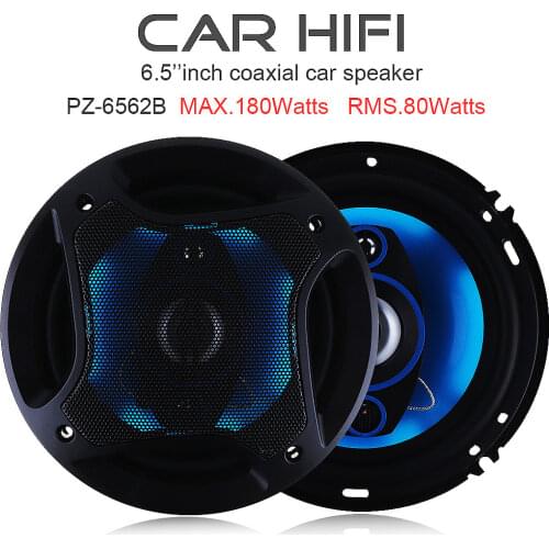 2pcs 6.5 Inch 180W 12V Car Coaxial Horn Auto Audio Music Stereo Full Range Frequency Hifi Speakers Non-destructive Installation
