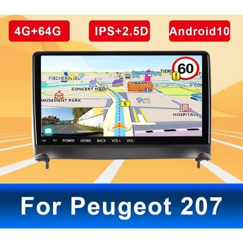 Car Navigator For Peugeot 207 9 Inch DSP IPS Screen Android 10 HD DVD Video Stereo Audio Player Smart Voice Radio GPS Navigation