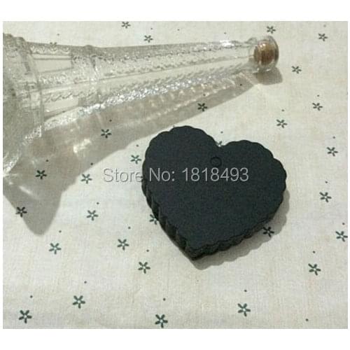 Free shipping 300 pcs a lot 6.5x6cm blank 350 gsm heart shape black paper hang tag/baking price tag/garment printed paper tag