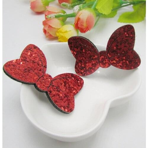 10pcs Shining Bow Ball Padded Appliques For clothes DIY Baby Hair Clip headwear Decor Ornament Accessories