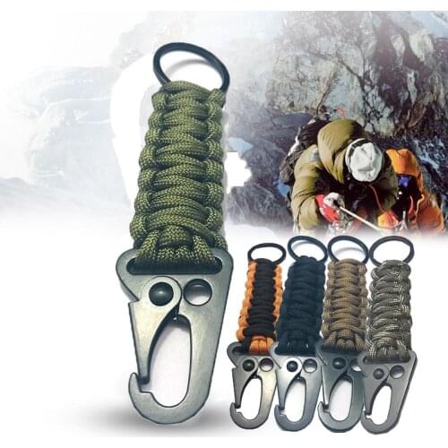 Outdoor Paracord Rope Keychain EDC Survival Kit Cord Lanyard Military Emergency Key Chain For Hiking Camping 5 Colors Wholesale