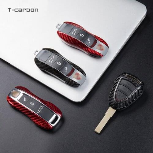 Carbon Fiber Car Key Case Cover For Porsche Cayenne 958 911 Lepin 996 Macan Panamera997 944 924 987 Gt3 Cayman Auto Accessories