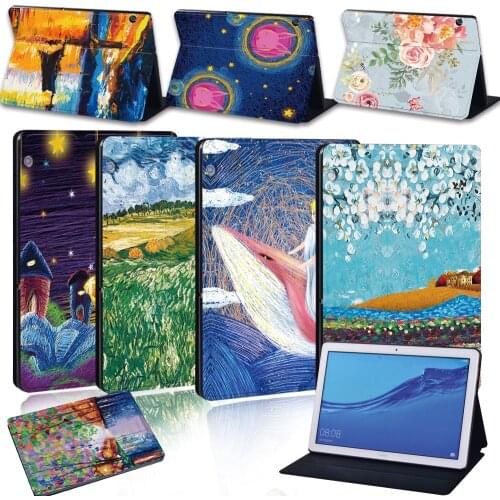 Shockproof Tablet Case for Huawei MediaPad T3 8.0"/T3 10 9.6"/T5 10 10.1"/M5 Lite 10.1"/M5 10.8" Folding Leather Case Cover