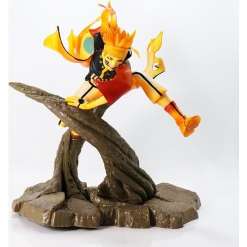 2019 new Anime figure Uzumaki Naruto celestial Nine tails mode PVC action figure flash collection toy figurine T30