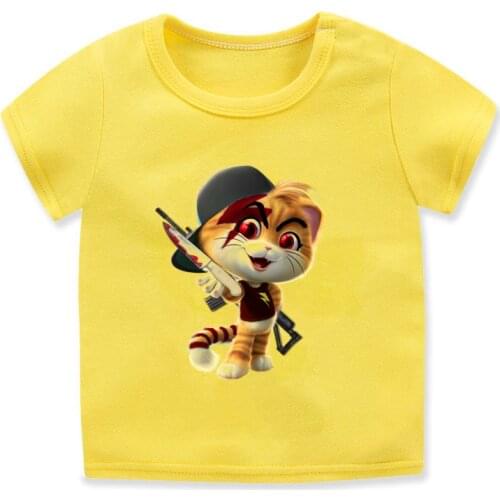 T-shirt for boys Funny singing Cat cartoon print kids clothes summer harajuku tee kawaii girls t shirt camisetas tshirt tops