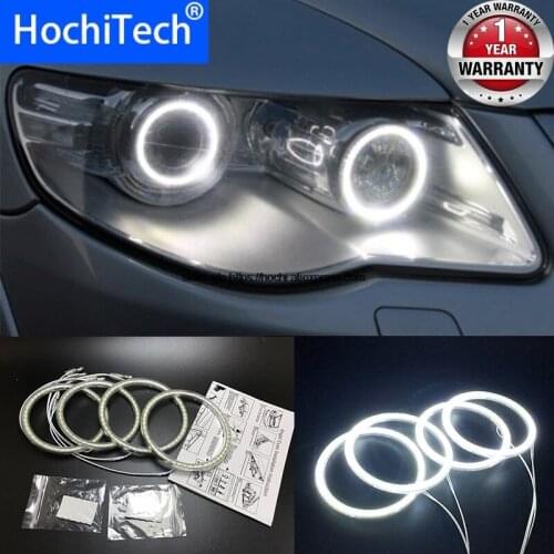 HochiTech for Volkswagen VW Touareg 2007-2010 Ultra bright SMD white LED angel eyes 12V halo ring kit daytime running light DRL