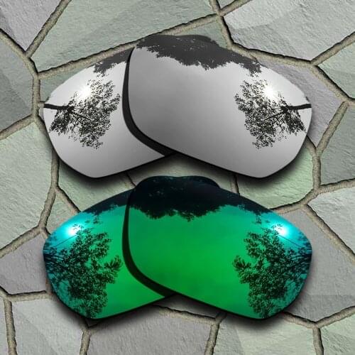 Chrome&Jade Green Sunglasses Polarized Replacement Lenses for Oakley Style Switch
