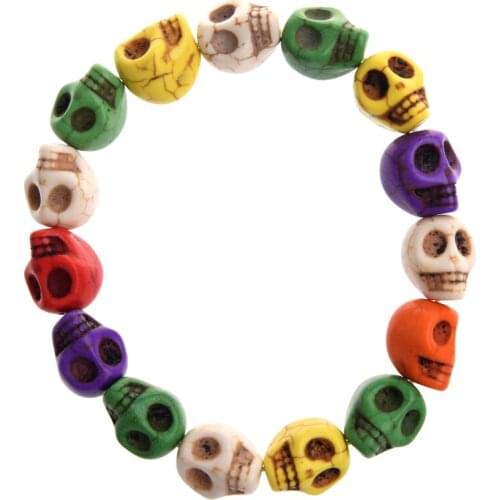 Kili Howlite Turquoise Skull Beads Buddhist Prayer Bracelet Mala